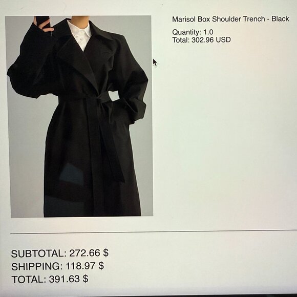 Oversize (Onesize) Frankie Shop Black Trench Jacket - Picture 3 of 3